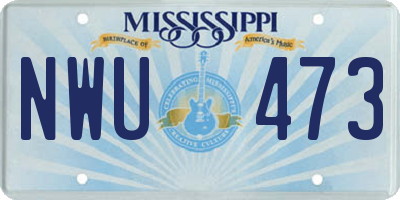 MS license plate NWU473
