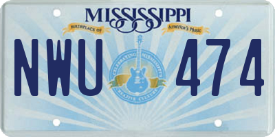 MS license plate NWU474