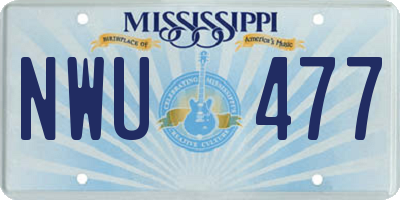 MS license plate NWU477
