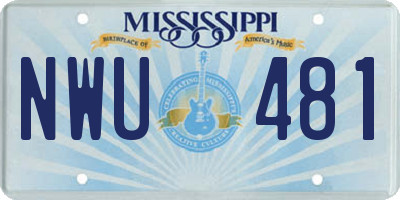 MS license plate NWU481