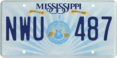 MS license plate NWU487