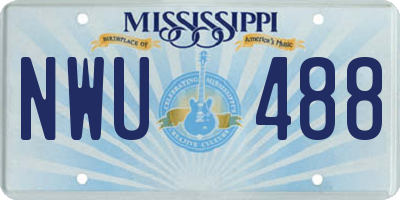 MS license plate NWU488