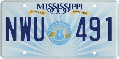 MS license plate NWU491