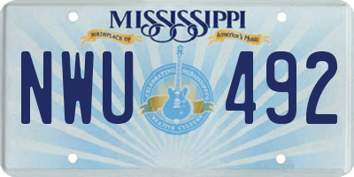 MS license plate NWU492