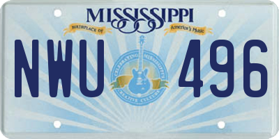 MS license plate NWU496