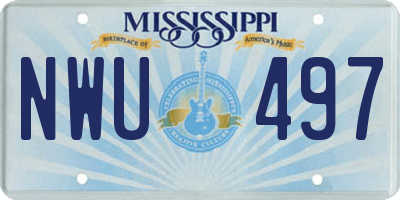 MS license plate NWU497