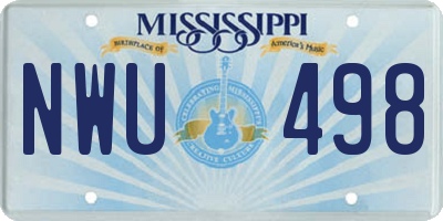 MS license plate NWU498