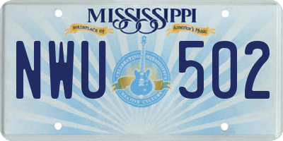 MS license plate NWU502