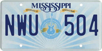 MS license plate NWU504