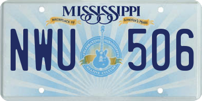 MS license plate NWU506