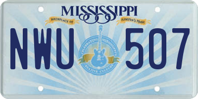 MS license plate NWU507