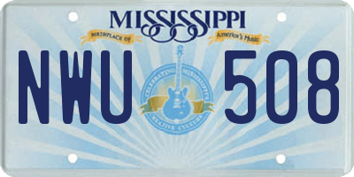 MS license plate NWU508