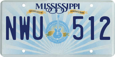 MS license plate NWU512