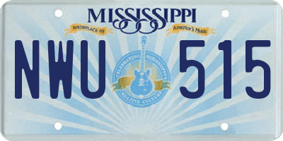 MS license plate NWU515