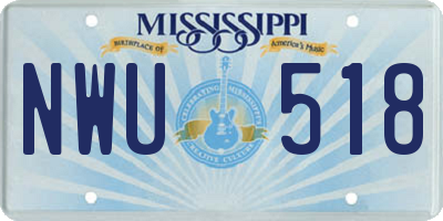 MS license plate NWU518