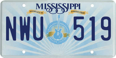 MS license plate NWU519