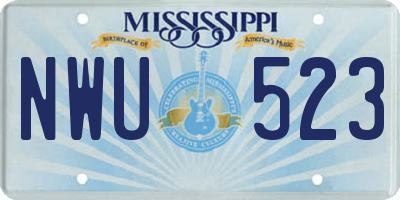 MS license plate NWU523