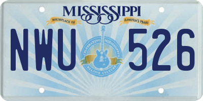 MS license plate NWU526