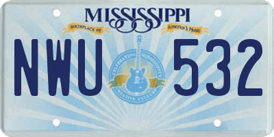MS license plate NWU532