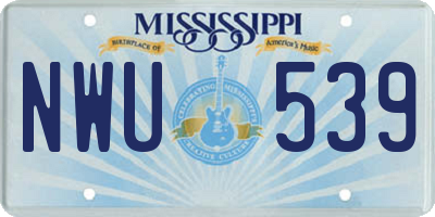 MS license plate NWU539
