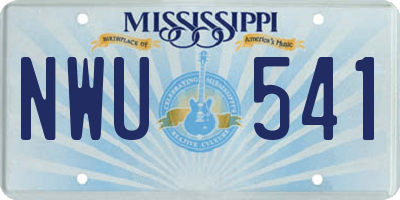MS license plate NWU541