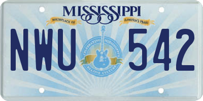 MS license plate NWU542