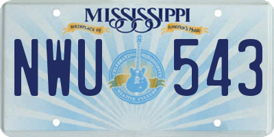 MS license plate NWU543