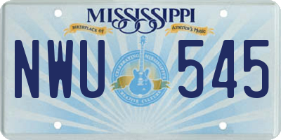 MS license plate NWU545