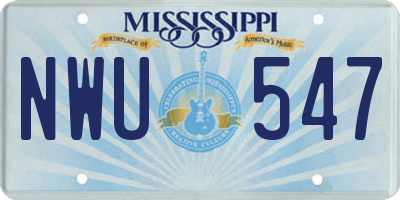 MS license plate NWU547