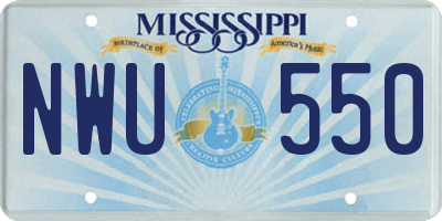 MS license plate NWU550