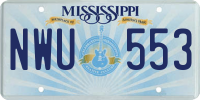 MS license plate NWU553