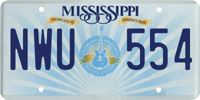 MS license plate NWU554