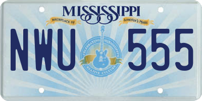 MS license plate NWU555