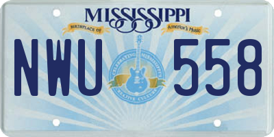 MS license plate NWU558