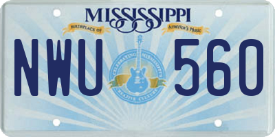 MS license plate NWU560