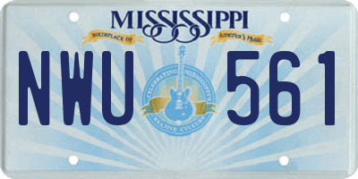 MS license plate NWU561