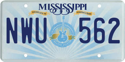 MS license plate NWU562