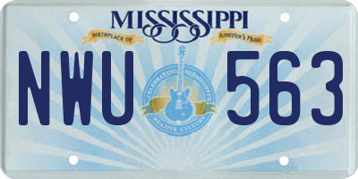 MS license plate NWU563