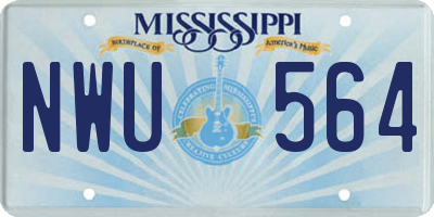 MS license plate NWU564