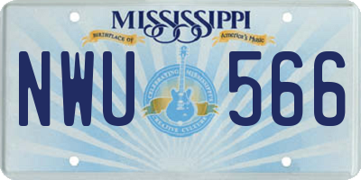 MS license plate NWU566