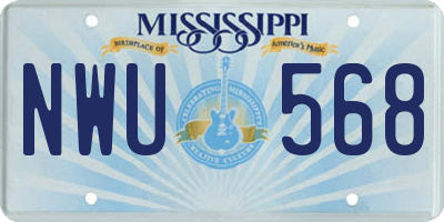 MS license plate NWU568