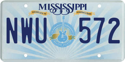 MS license plate NWU572