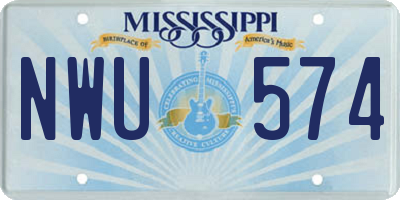 MS license plate NWU574