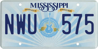 MS license plate NWU575
