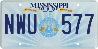 MS license plate NWU577