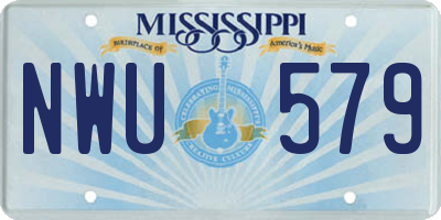 MS license plate NWU579