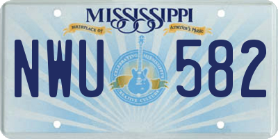 MS license plate NWU582
