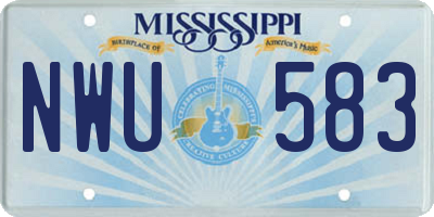 MS license plate NWU583