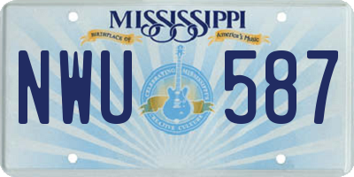 MS license plate NWU587