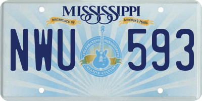 MS license plate NWU593